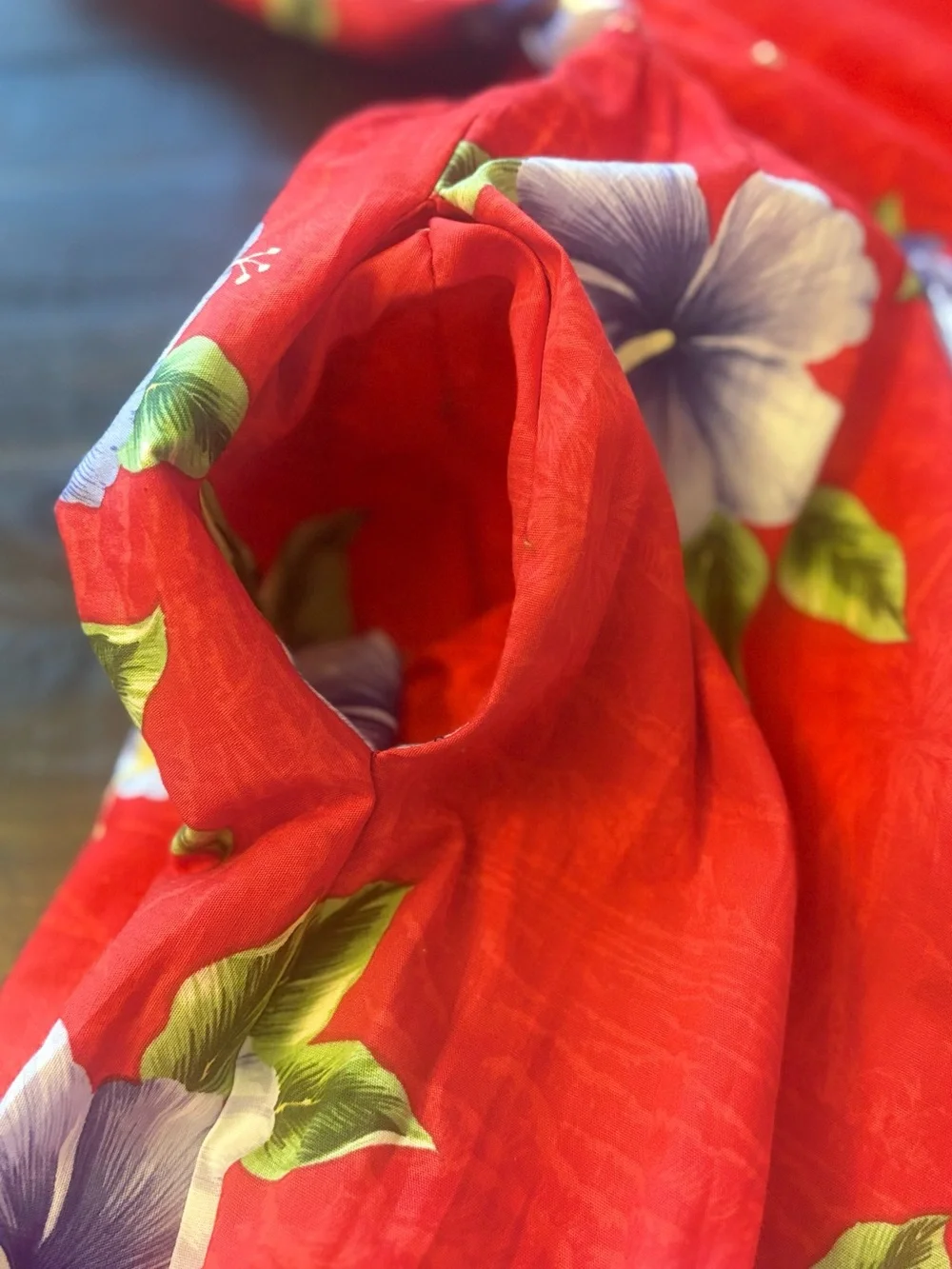 Royal creations made in Hawaii womens XL tropical hibiscus midi dress red cotton - Picture 8 of 15